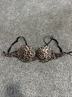 Victoria's Secret Leopard Print Push-Up Bra - Tan & Black